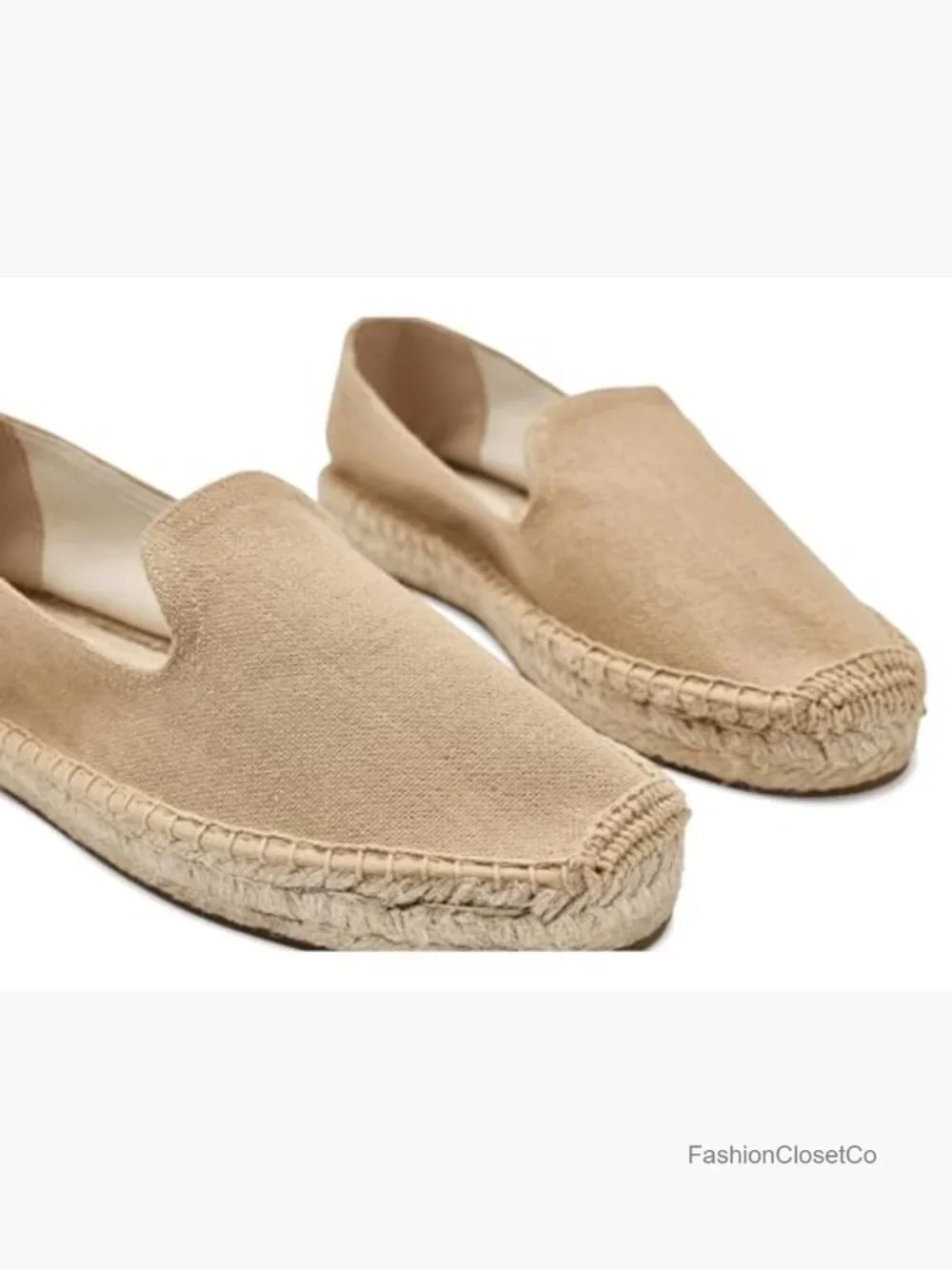 Platform Smoking Espadrilles Slip-On Canvas Loafers